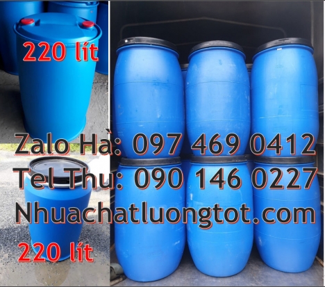Phuy nhựa xanh, Thùng phi màu xanh, Thùng phuy nhựa 120 lít, Thùng phuy nhựa 220 lít nắp kín, Thùng