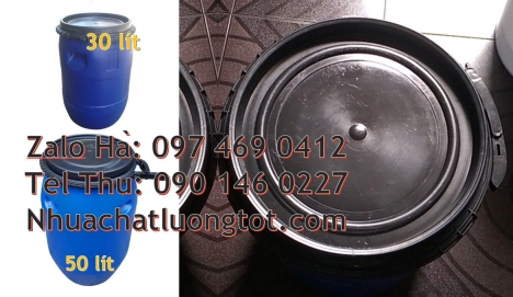 Phuy nhựa xanh, Thùng phi màu xanh, Thùng phuy nhựa 120 lít, Thùng phuy nhựa 220 lít nắp kín, Thùng