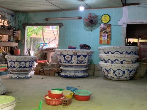 Cơ sở chậu hoa khảm sành - dán miễng