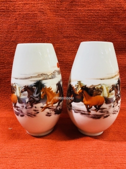 Giao lưu đôi bình gốm sứ bát mã