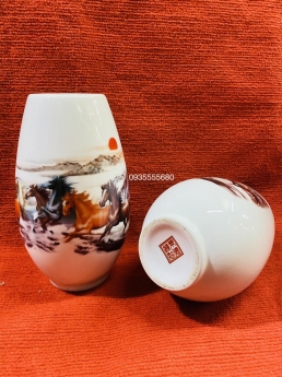 Giao lưu đôi bình gốm sứ bát mã