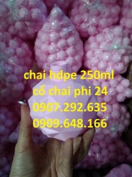 chai nhựa hdpe 250ml  vỏ màu hường sẵn tại kho cty
