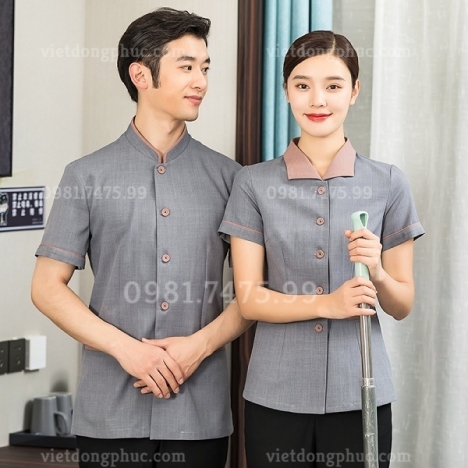 Trang phục nhân viên buồng phòng giá rẻ, thiết kế đẹp, chất lượng, giá tốt