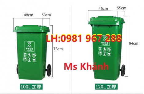 Thùng rác nhựa 120 lít ,thùng đựng rác 120 lít công cộng