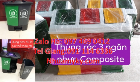 Thùng rác 2 ngăn nắp lật, Thùng rác 3 ngăn bập bênh, thùng rác 2 ngăn gia đình Thùng đựng rác 2 ngăn