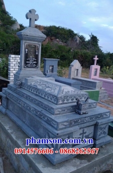 11 lăng mộ công giáo đẹp bến tre - mộ đạo bằng đá xanh