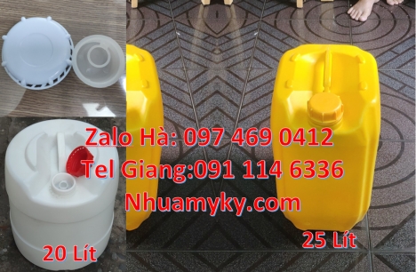 Can nhựa 20 lít đựng dung môi can nhựa 30 lít đựng thực phẩm, can nhựa 30 lít dẹp đựng axit, can 2