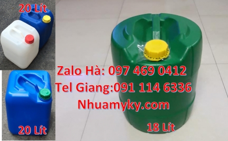 Can nhựa 20 lít đựng dung môi can nhựa 30 lít đựng thực phẩm, can nhựa 30 lít dẹp đựng axit, can 2