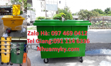 Xe thu gom rác 660l 1000l 3 bánh hơi, Xe thu gom rác 660l 1000l 4 bánh xe, Xe gom rác 660l, xe gom r