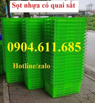 Sọt nhựa có quai sắt đựng hàng, sọt nhựa quai sắt, thùng nhựa rỗng