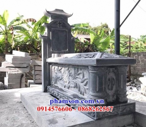 11 lăng mộ công giáo đẹp bến tre - mộ đạo bằng đá xanh