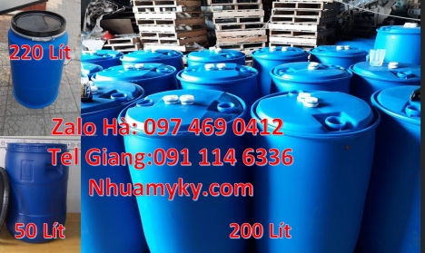 Phuy nhựa 150 lít nắp mở Thùng phi 220l nắp kín, Thùng phuy nhựa 200 lít, Chuyên sỉ lẻ thùng phi, Ph