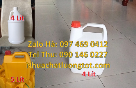 Can nhựa 5 lít vuông, Can nhựa 20l đựng dầu nhớt Can 5 lít vòi nhấn đựng nước lau sàn, can hdpe giá
