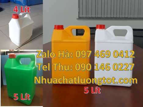 Can nhựa 5 lít vuông, Can nhựa 20l đựng dầu nhớt Can 5 lít vòi nhấn đựng nước lau sàn, can hdpe giá