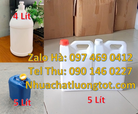 Can nhựa 5 lít vuông, Can nhựa 20l đựng dầu nhớt Can 5 lít vòi nhấn đựng nước lau sàn, can hdpe giá