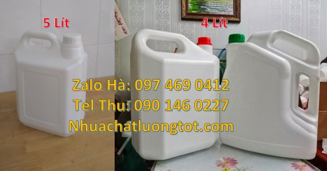 Can nhựa 5 lít vuông, Can nhựa 20l đựng dầu nhớt Can 5 lít vòi nhấn đựng nước lau sàn, can hdpe giá