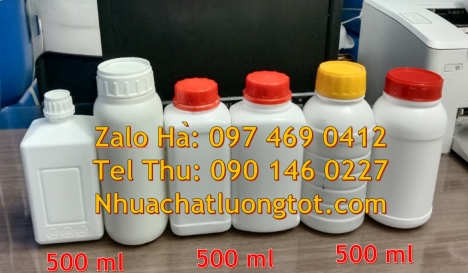 Chai 100ml đựng thuốc sâu, Chai nhựa 500ml đựng hóa chất. Chai 30ml garenty, Chai 500ml hdpe, Chai n