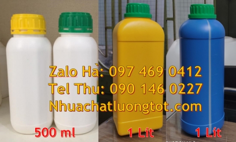 Chai 100ml đựng thuốc sâu, Chai nhựa 500ml đựng hóa chất. Chai 30ml garenty, Chai 500ml hdpe, Chai n
