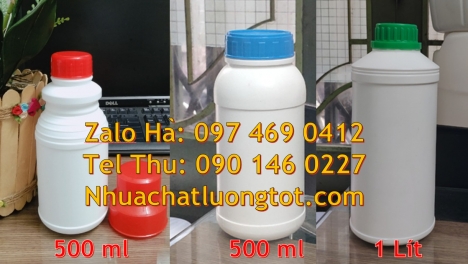 Chai 100ml đựng thuốc sâu, Chai nhựa 500ml đựng hóa chất. Chai 30ml garenty, Chai 500ml hdpe, Chai n