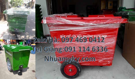 Xe gom rác 660l, xe gom rác thải 1000l, Xe chở rác công nghiệp 660 lít, Xe thu gom rác 660l 1000l 4