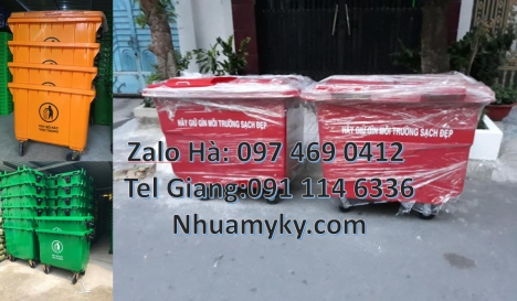 Xe gom rác 660l, xe gom rác thải 1000l, Xe chở rác công nghiệp 660 lít, Xe thu gom rác 660l 1000l 4