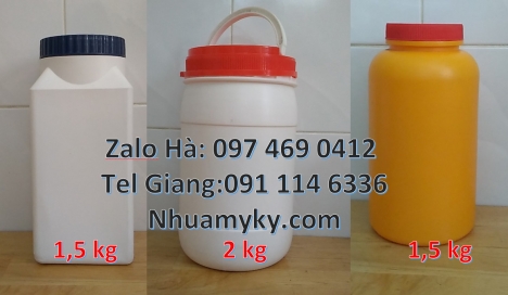 Bán hũ 0.5kg đựng hóa chất, Hủ nhựa 1kg đựng phân bón, Hủ nhựa 500gr vặn tròn, Hủ nhựa 500gr. Hủ nhự