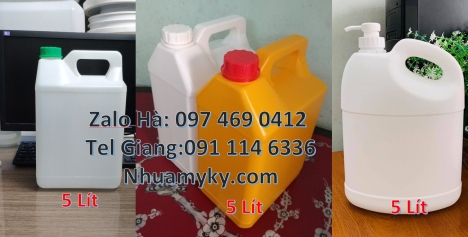 can nhựa, can nhựa rẻ, Can 1l chia vạch, Can 2l vuông, can 4l tròn, can 5l vuông Can dẹp 0.5L đựng a