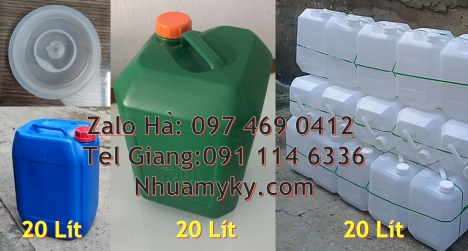 can 25l xanh Bán Can 20 lít đựng hóa chất, can 20l giá rẻ, can 25l trắng, Can nhựa 25 lít vuông xanh