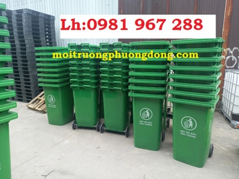 Thùng rác công cộng ngoài trời 240 lít ,thùng rác nhựa 240l