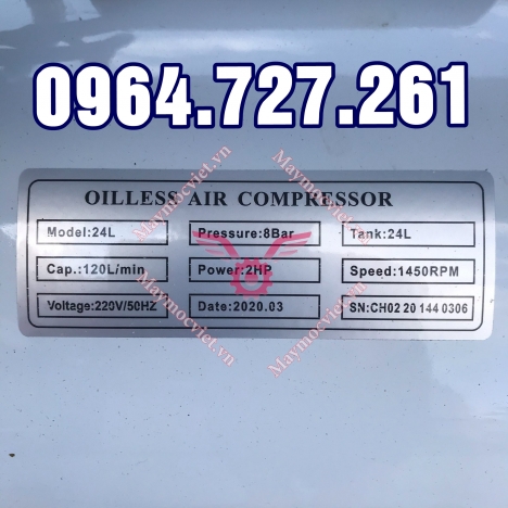 Máy nén khí không dầu OSHIMA 3 phút nạp đủ 24L hơi, ảnh thật tự chụp