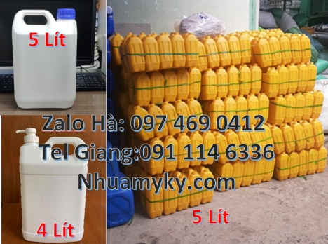 can nhựa, can nhựa rẻ, Can 1l chia vạch, Can 2l vuông, can 4l tròn, can 5l vuông Can dẹp 0.5L đựng a