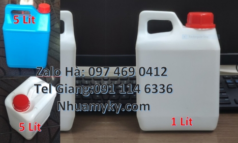 can nhựa, can nhựa rẻ, Can 1l chia vạch, Can 2l vuông, can 4l tròn, can 5l vuông Can dẹp 0.5L đựng a