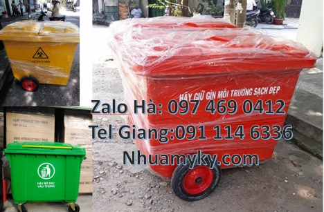 Xe gom rác 660l, xe gom rác thải 1000l, Xe chở rác công nghiệp 660 lít, Xe thu gom rác 660l 1000l 4