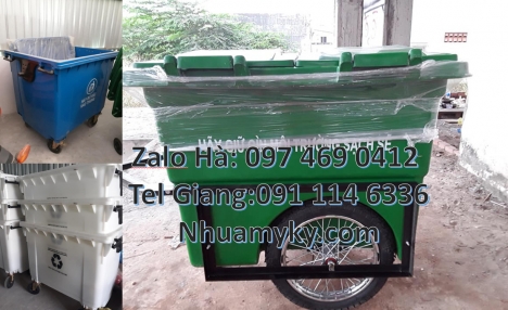 Xe gom rác 660l, xe gom rác thải 1000l, Xe chở rác công nghiệp 660 lít, Xe thu gom rác 660l 1000l 4