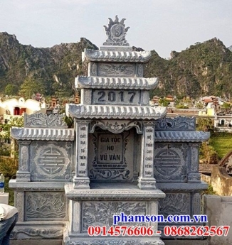 031 long an xây lăng thờ đá đẹp - am thờ chung khu nghĩa trang