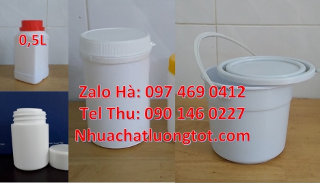 Hủ nhựa 1kg vặn tròn hũ nhựa hdpe đựng bột 1000ml, hũ 500gr vặn 2 ngấn, hũ 500gr garenty, hũ 800ml