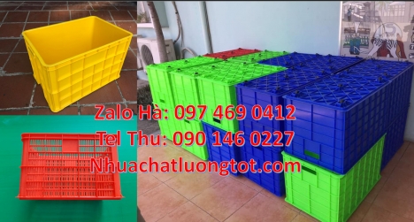 Sóng bít, sóng hở, thùng nhựa đựng trái cây, Giỏ nhựa, rổ nhựa, Thùng nhựa đặc B3, thùng nhựa đựng t