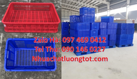 Sóng bít, sóng hở, thùng nhựa đựng trái cây, Giỏ nhựa, rổ nhựa, Thùng nhựa đặc B3, thùng nhựa đựng t