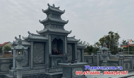 khu nhà mồ ba mái cà mau - nghĩa trang gia đình bằng đá