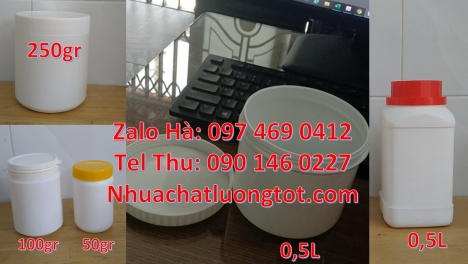 Hủ nhựa 1kg vặn tròn hũ nhựa hdpe đựng bột 1000ml, hũ 500gr vặn 2 ngấn, hũ 500gr garenty, hũ 800ml