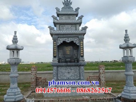 031 long an xây lăng thờ đá đẹp - am thờ chung khu nghĩa trang