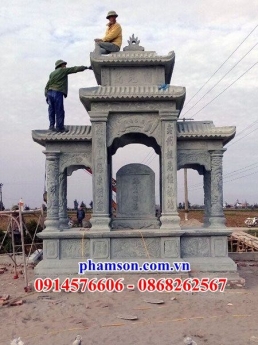 031 long an xây lăng thờ đá đẹp - am thờ chung khu nghĩa trang