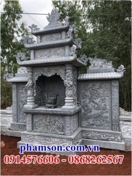 031 long an xây lăng thờ đá đẹp - am thờ chung khu nghĩa trang