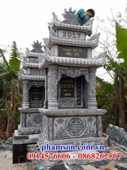 031 long an xây lăng thờ đá đẹp - am thờ chung khu nghĩa trang