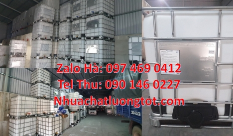 Tank nhựa trắng 1 khối, tank nhựa cũ 1000l, Thùng nhựa 1000L cũ đựng nước, Bồn ibc đựng hóa chất 100
