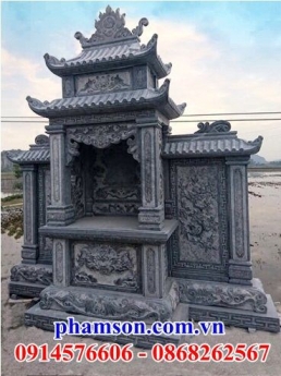 031 long an xây lăng thờ đá đẹp - am thờ chung khu nghĩa trang