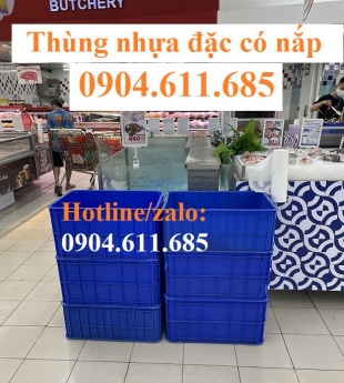 Thùng nhựa đặc cao 25 cm, thùng nhựa đặc có nắp, thùng nhựa loại 1 dày dặn