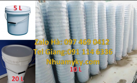 xô nhựa 5l quai sắt, thùng nhựa 3.8 lít, Xô nhựa giá rẻ, thùng nhựa, vỏ thùng đựng sơn nước Vỏ thù