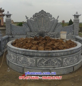 mẫu lăng mộ đá đẹp ninh thuận - mồ hình tròn bằng đá