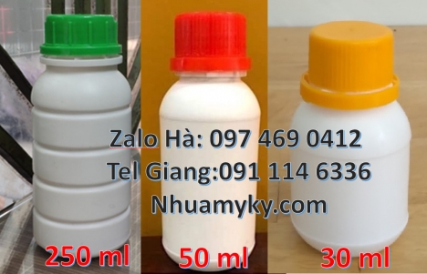 chai nhựa đựng thuốc thủy sản, chai nhựa đựng nông dược, chai nhựa trong 30 ml, Chai nhựa 250 ml, ch